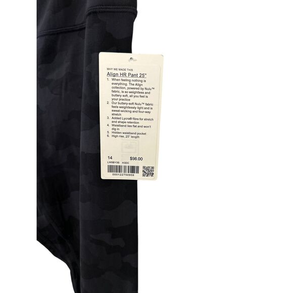 NWT Lululemon Align Pant 25" Heritage 365 Camo Deep Coal Multi Size 14 - Picture 7 of 9